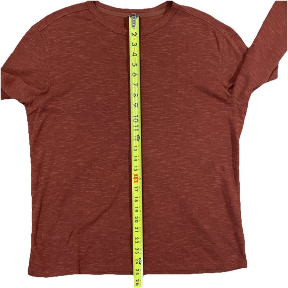 Killik Men's Large Long Sleeve‎ Rust Colored Crew Neck 1/4 Button Up Shirt - Picture 3 of 6